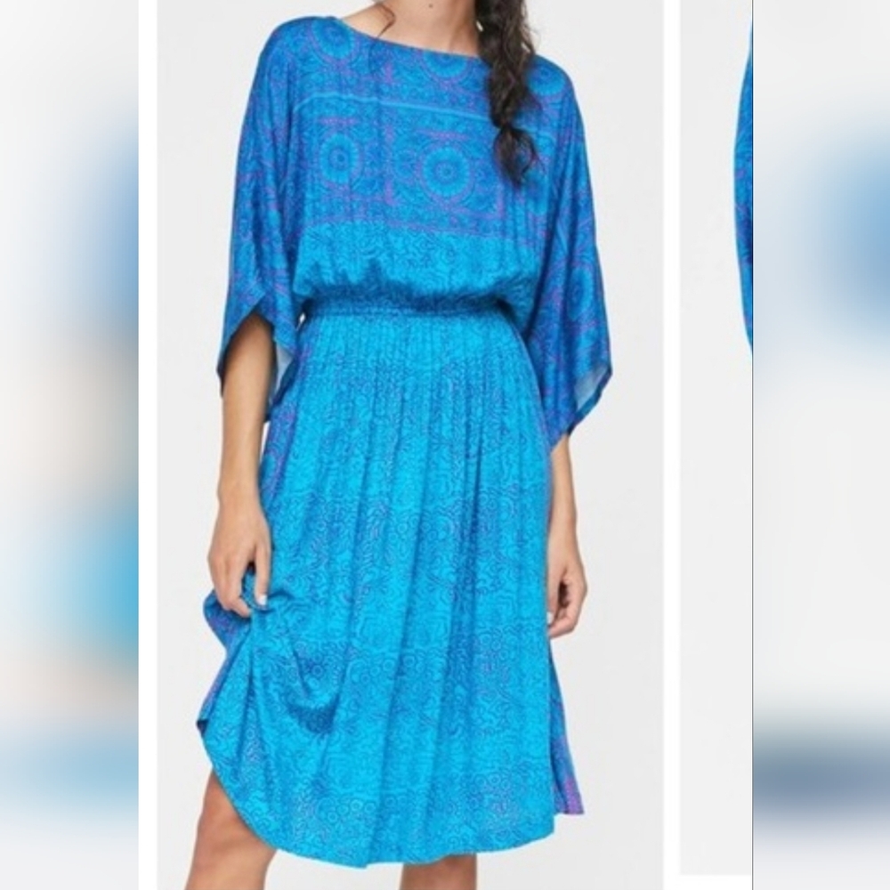 Tiny Annmarie Midi Dress Scoop Neck Batwing Sleeves Drapey Lightweight Small NWT - Picture 8 of 14